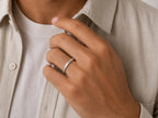 Ribbed Gold Stacking Band – 3mm in solid gold, view 10