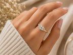 Lab-Grown Diamond Cluster Ring – 7mm Top in solid gold, view 5