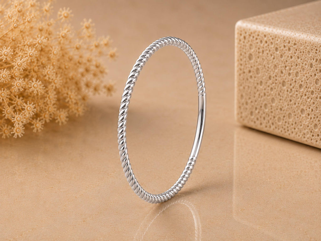Twisted Rope Ring – 1.3mm Stacking Band in solid gold, view 10