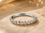 Lab-Grown White Sapphire Half Eternity Ring – 2.5mm in solid gold, view 3