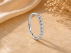 Lab-Grown White Sapphire Half Eternity Ring – 2.5mm in solid gold, view 6