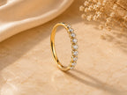 Lab-Grown White Sapphire Half Eternity Ring – 2.5mm in solid gold, view 4