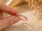 Lab-Grown White Sapphire Half Eternity Ring – 2.5mm in solid gold, view 9