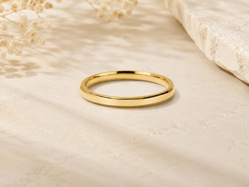2mm Smooth Gold Band – Minimalist Wedding Ring in solid gold