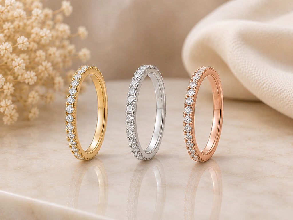 Lab-Grown Diamond Eternity Band – 1.7mm in solid gold, view 7