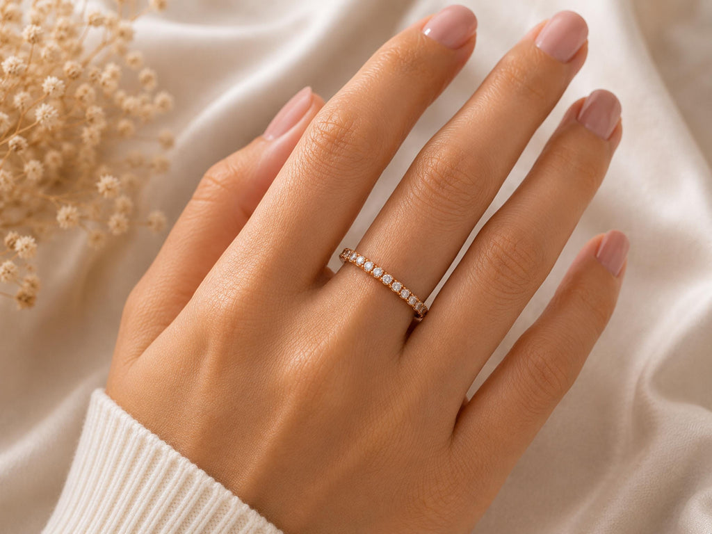 Lab-Grown Diamond Eternity Band – 1.7mm in solid gold, view 10