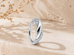 Pavé Lab-Grown Sapphire Knot Ring – 6.5mm in solid gold, view 4