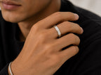 Geometric Flat Top Band – 4mm in solid gold, view 8