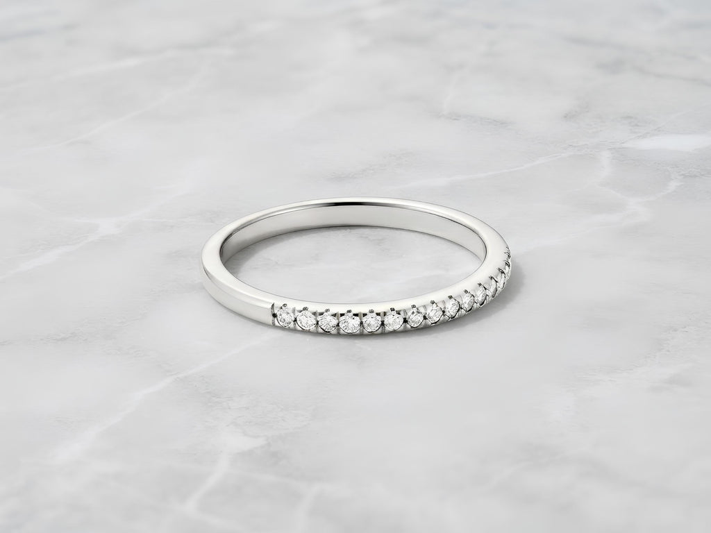 Lab-Grown Diamond Stacking Ring – 1.3mm in solid gold, view 2