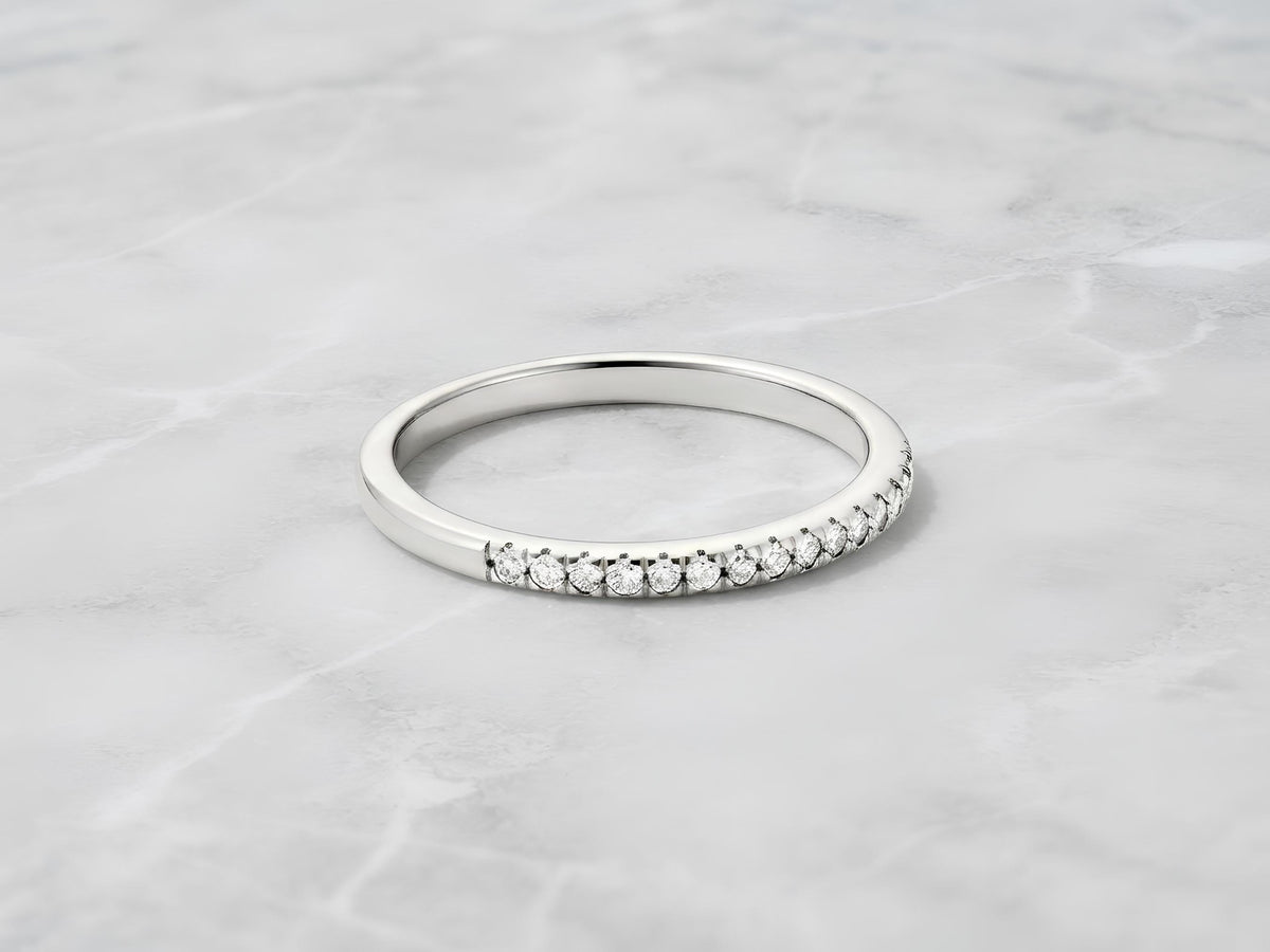 Lab-Grown Diamond Stacking Ring – 1.3mm in solid gold, view 2