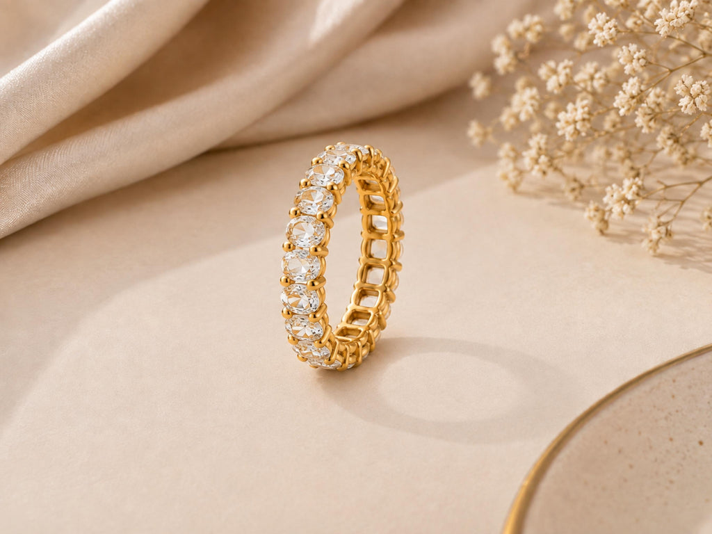 Oval Lab-Grown Diamond Eternity Ring – 2.5mm in solid gold, view 4