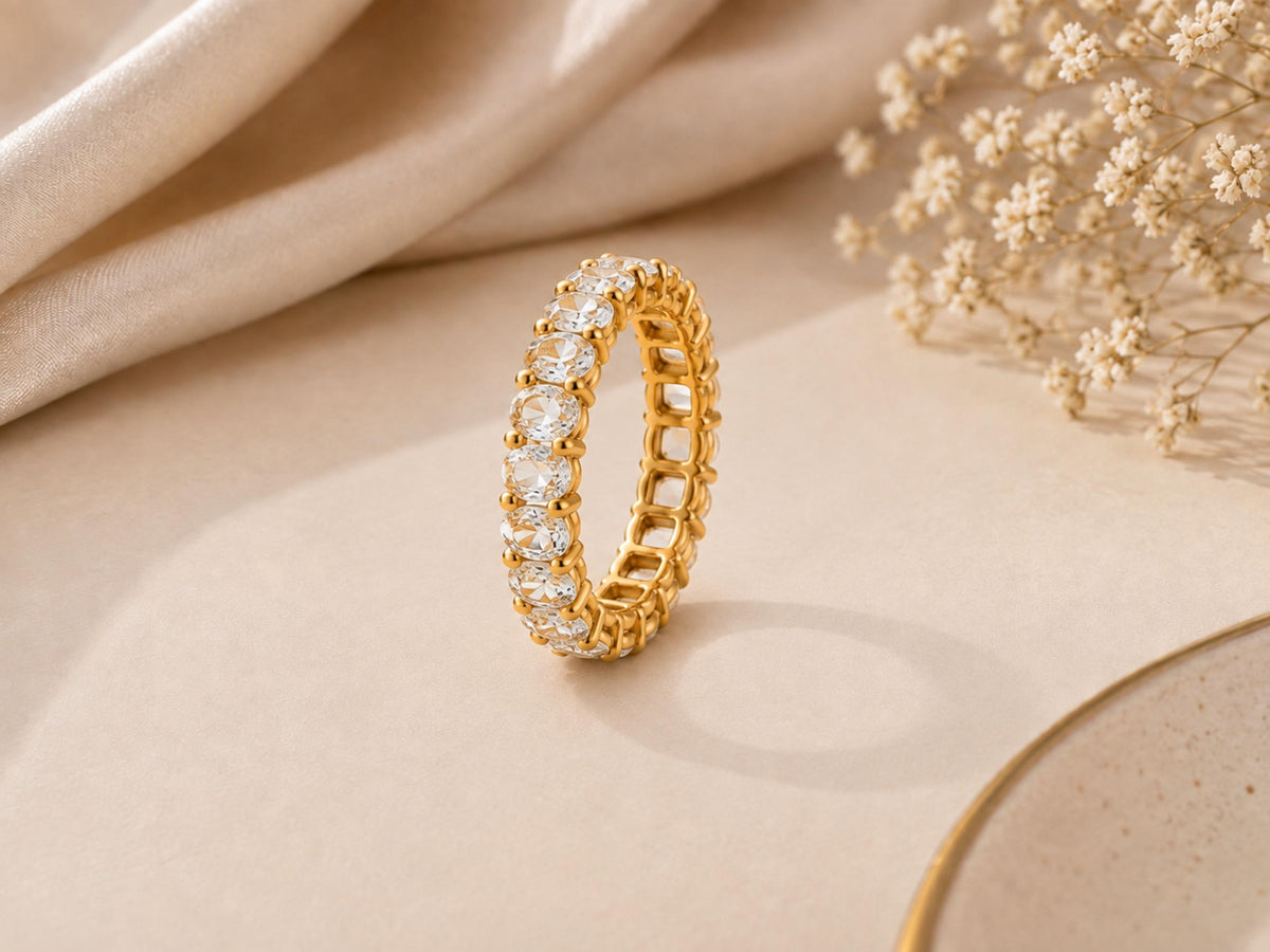Oval Lab-Grown Diamond Eternity Ring – 2.5mm in solid gold, view 4