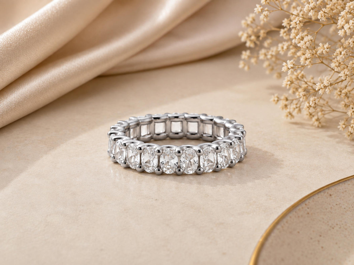Oval Lab-Grown Diamond Eternity Ring – 2.5mm in solid gold, view 2