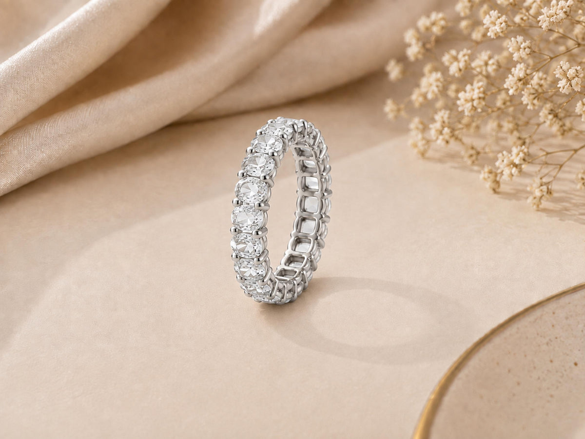 Oval Lab-Grown Diamond Eternity Ring – 2.5mm in solid gold, view 5