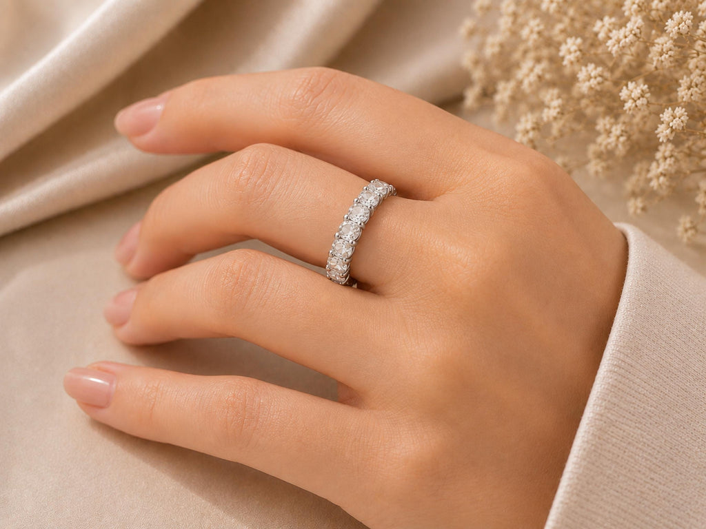 Oval Lab-Grown Diamond Eternity Ring – 2.5mm in solid gold, view 9
