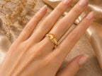Yellow Stone Cocktail Ring – 8mm in solid gold, view 8