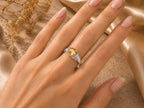 Yellow Stone Cocktail Ring – 8mm in solid gold, view 10