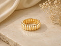 Chunky Fluted Ring – 6.35mm Wide Band in solid gold