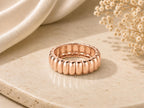 Chunky Fluted Ring – 6.35mm Wide Band in solid gold, view 3