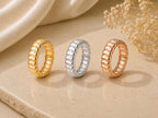 Chunky Fluted Ring – 6.35mm Wide Band in solid gold, view 7