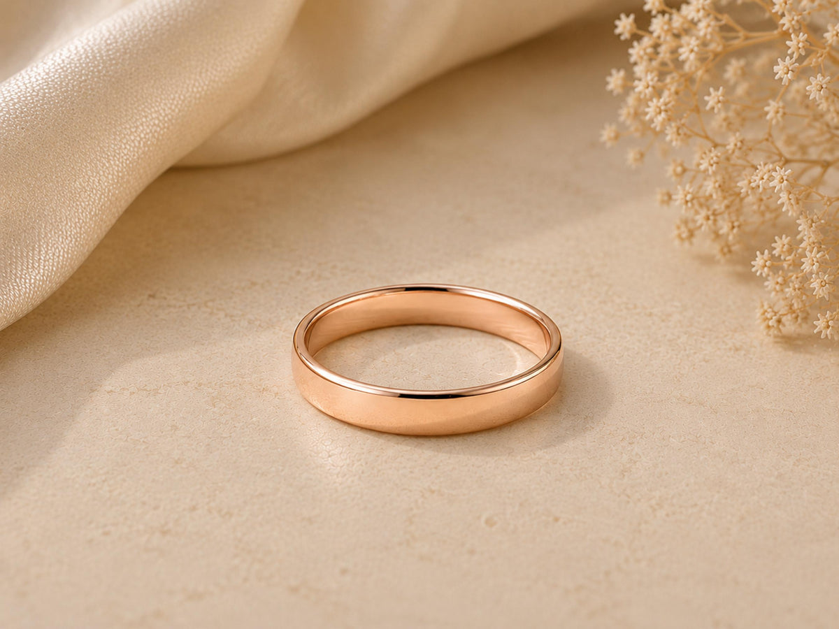 Bold Stacker Ring – 3mm Minimalist Band in solid gold, view 3