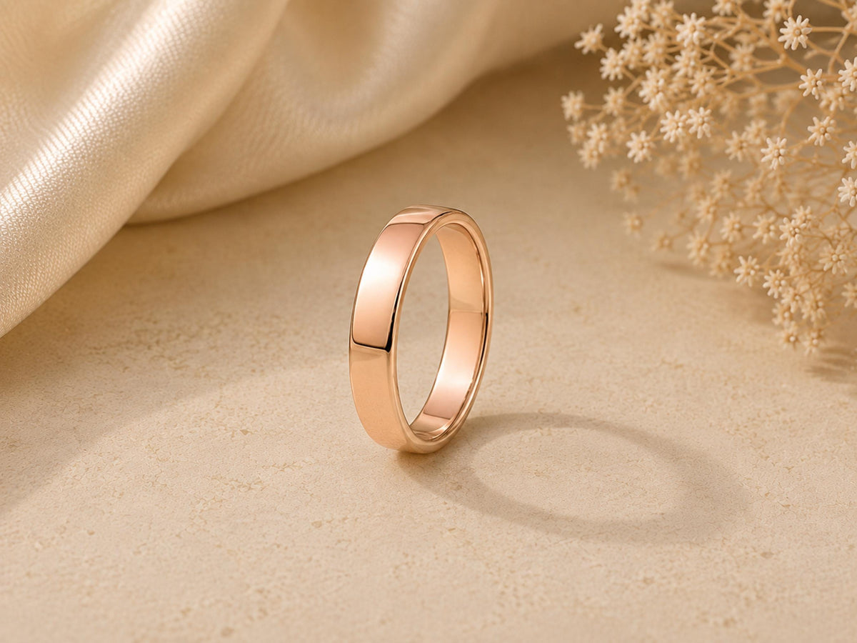 Bold Stacker Ring – 3mm Minimalist Band in solid gold, view 4