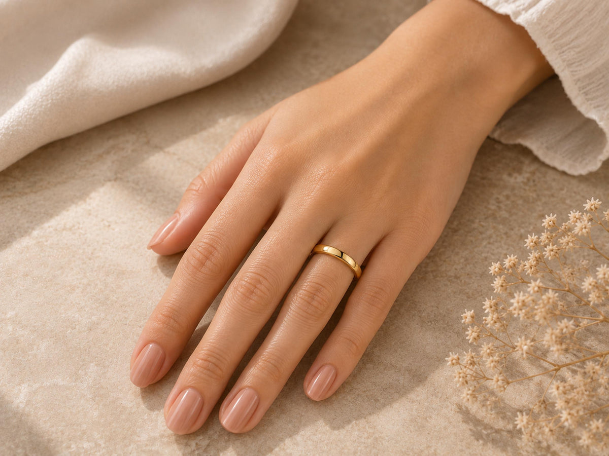 Bold Stacker Ring – 3mm Minimalist Band in solid gold, view 9