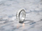 Fluted Bold Gold Ring – 9.35mm Wide Band in solid gold, view 4