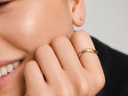 Sculpted Wave Ring – 3mm in solid gold, view 4