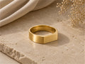 Slim Rectangular Signet Ring – 6mm Top in solid gold