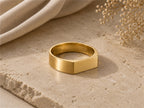 Slim Rectangular Signet Ring – 6mm Top in solid gold