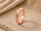 Slim Rectangular Signet Ring – 6mm Top in solid gold, view 4