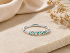 Bezel Emerald Half Eternity Band – 2.5mm in solid gold, view 2