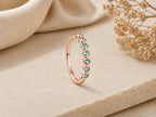 Bezel Emerald Half Eternity Band – 2.5mm in solid gold, view 4