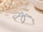 Pavé Lab-Grown Diamond Swirl Ring – 9.3mm in solid gold, view 2