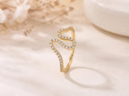 Pavé Lab-Grown Diamond Swirl Ring – 9.3mm in solid gold, view 5