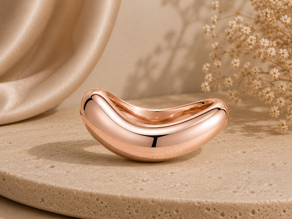 Organic Chunky Dome Ring – 5.8mm in solid gold, view 3