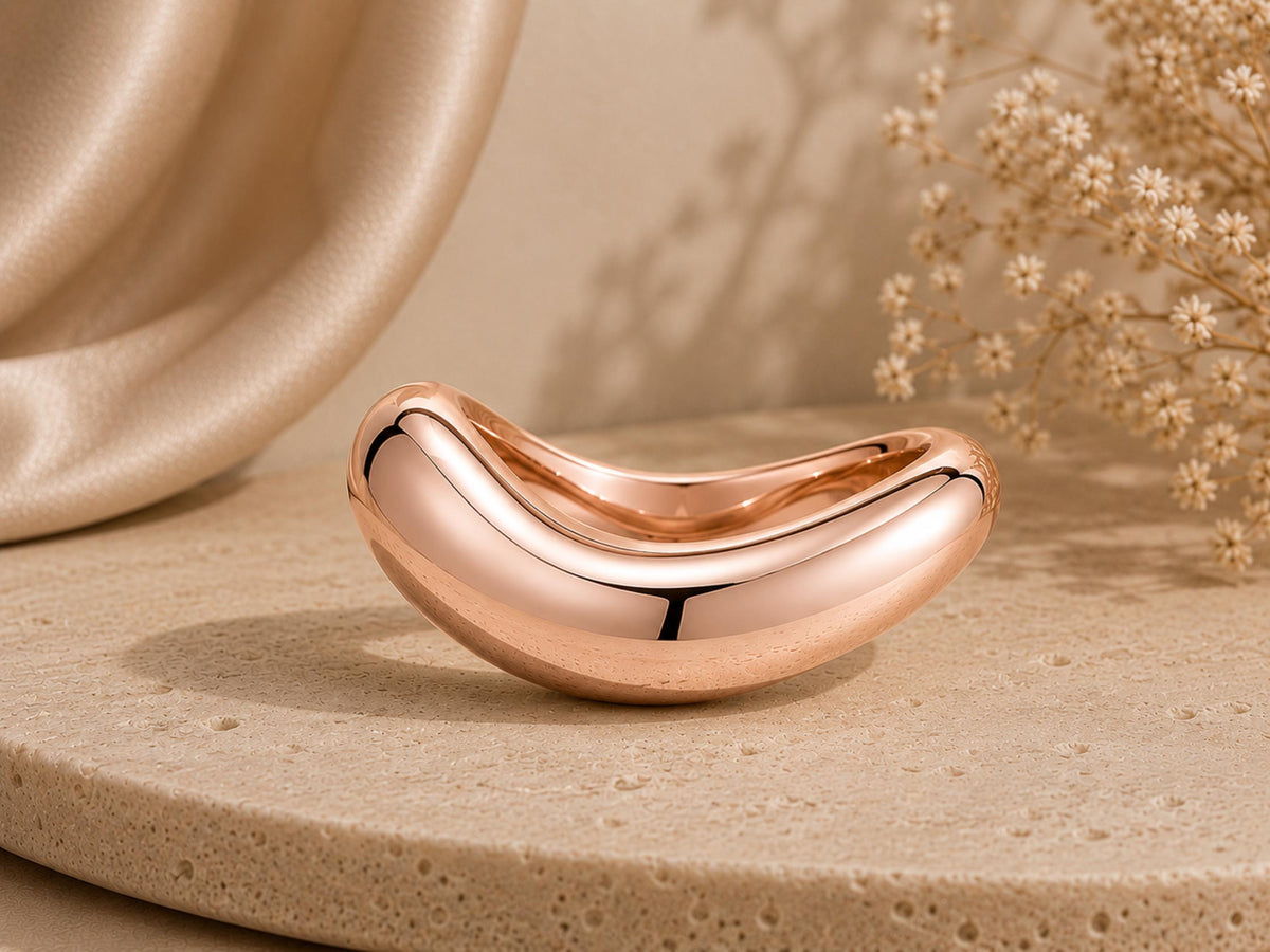 Organic Chunky Dome Ring – 5.8mm in solid gold, view 3