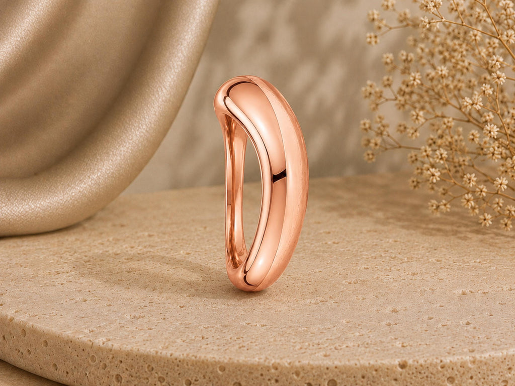 Organic Chunky Dome Ring – 5.8mm in solid gold, view 4