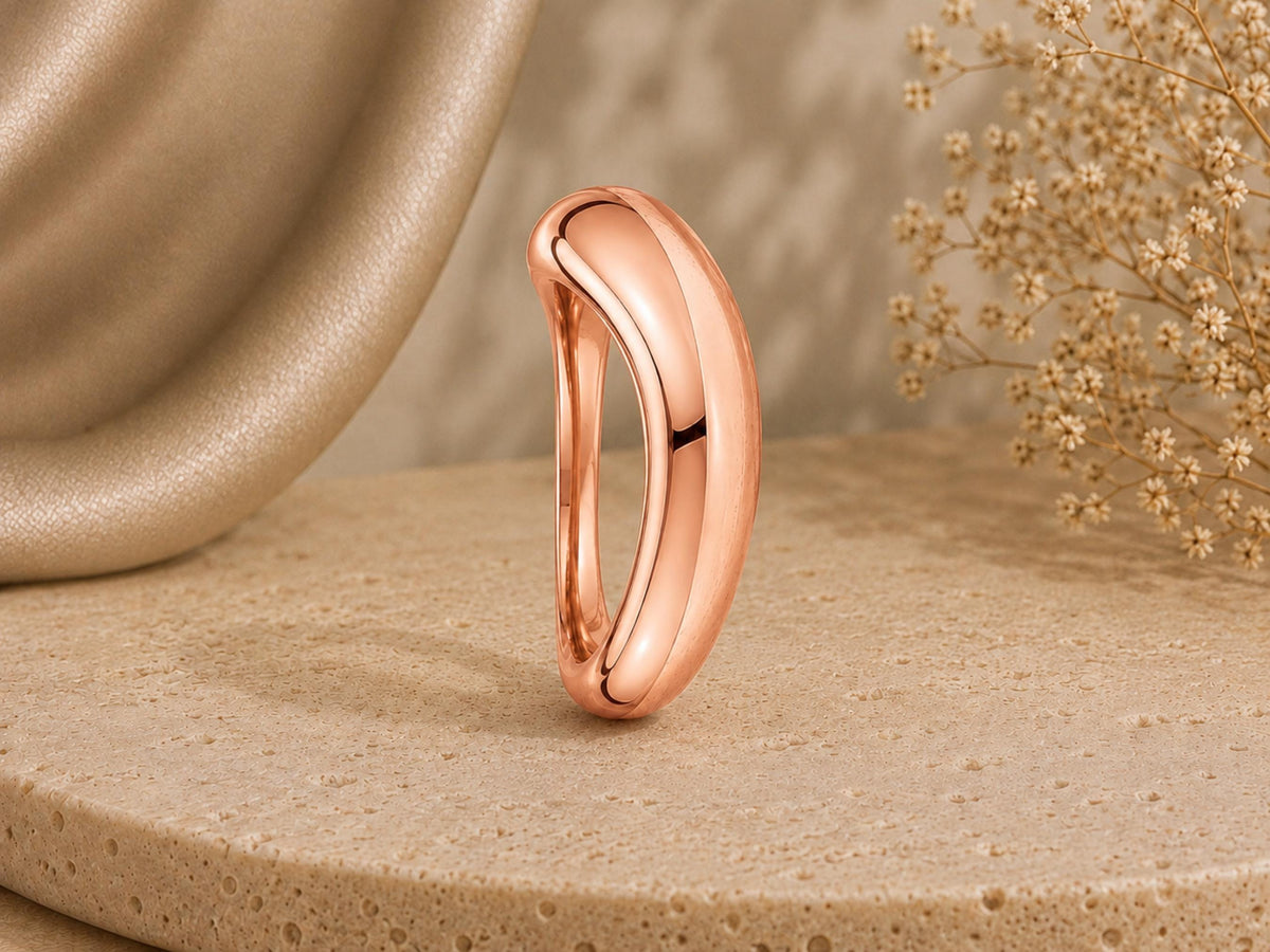 Organic Chunky Dome Ring – 5.8mm in solid gold, view 4