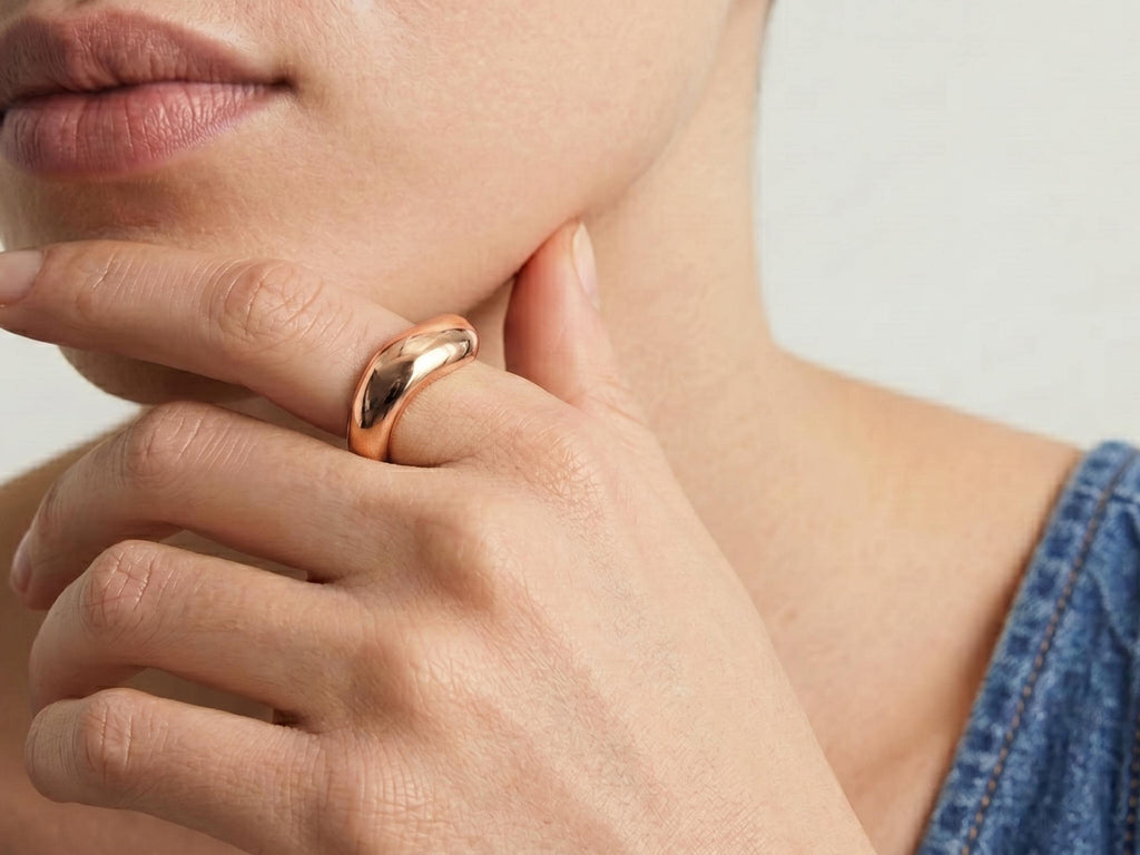 Organic Chunky Dome Ring – 5.8mm in solid gold, view 10