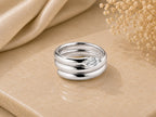 Triple Coil Marquise Stone Ring – 9.7mm in solid gold, view 2