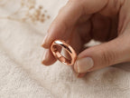 4mm Curved Wedding Band – Nesting Contour Ring in solid gold, view 3