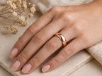 4mm Curved Wedding Band – Nesting Contour Ring in solid gold, view 5