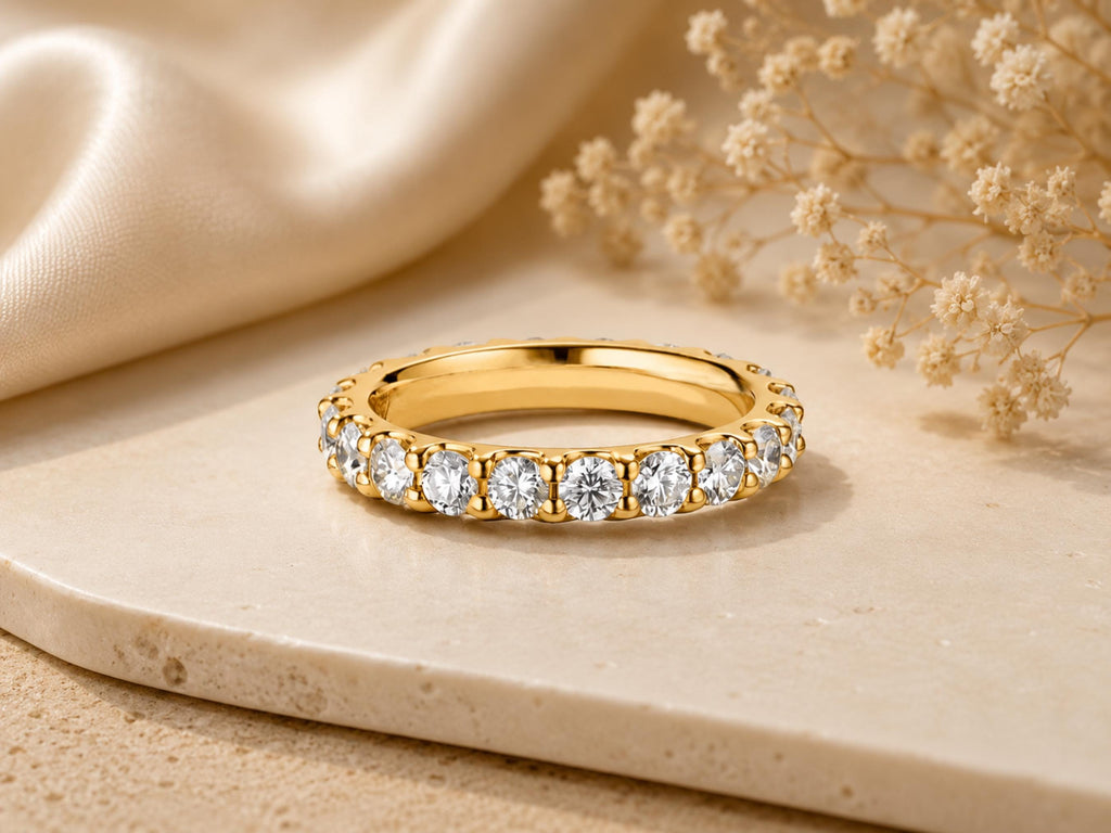 Bold Lab-Grown Diamond Eternity Band – 4mm Wedding Ring in solid gold