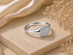 Pavé Lab-Grown Diamond Signet Pinky Ring – 8mm in solid gold, view 3