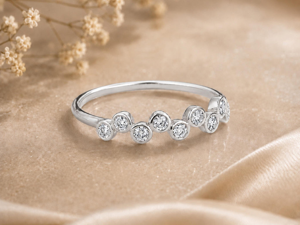 Scattered Bezel Lab-Grown Diamond Ring in solid gold, view 2