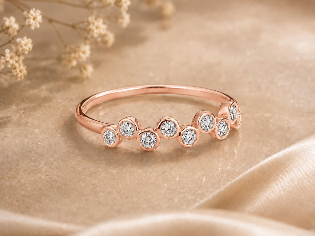 Scattered Bezel Lab-Grown Diamond Ring in solid gold, view 3