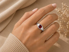 Red Stone Pinky Signet Ring – 7mm in solid gold, view 8