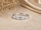 Three Stone Lab-Grown Diamond Band – 2.8mm in solid gold, view 2